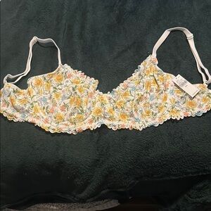 Old Navy Floral Lace Bra - White and Yellow